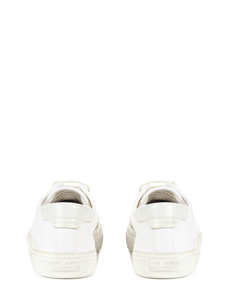 Saint Laurent White Canvas Malib Sneakers - Men