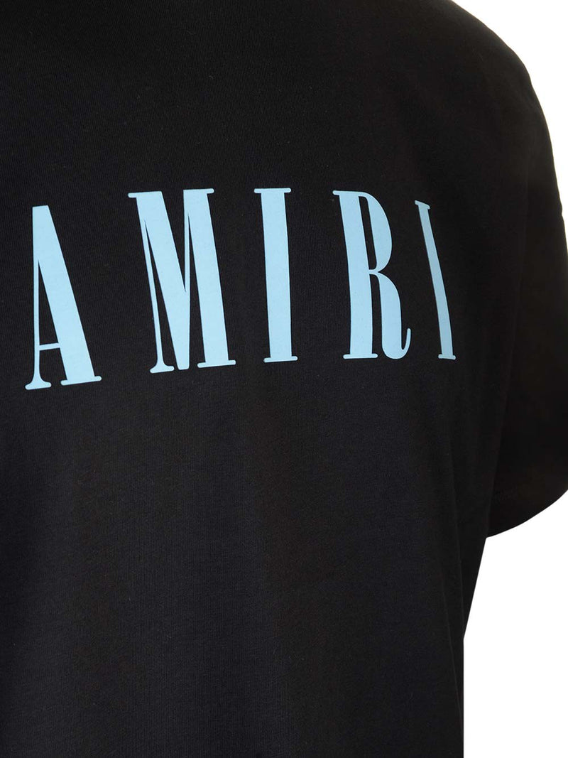 AMIRI Black T-shirt With Light Blue Logo - Men