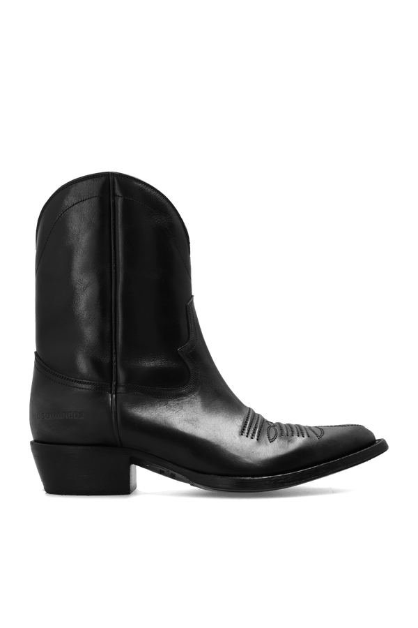 Dsquared2 Black Leather Cowboy Boots - Men - Piano Luigi