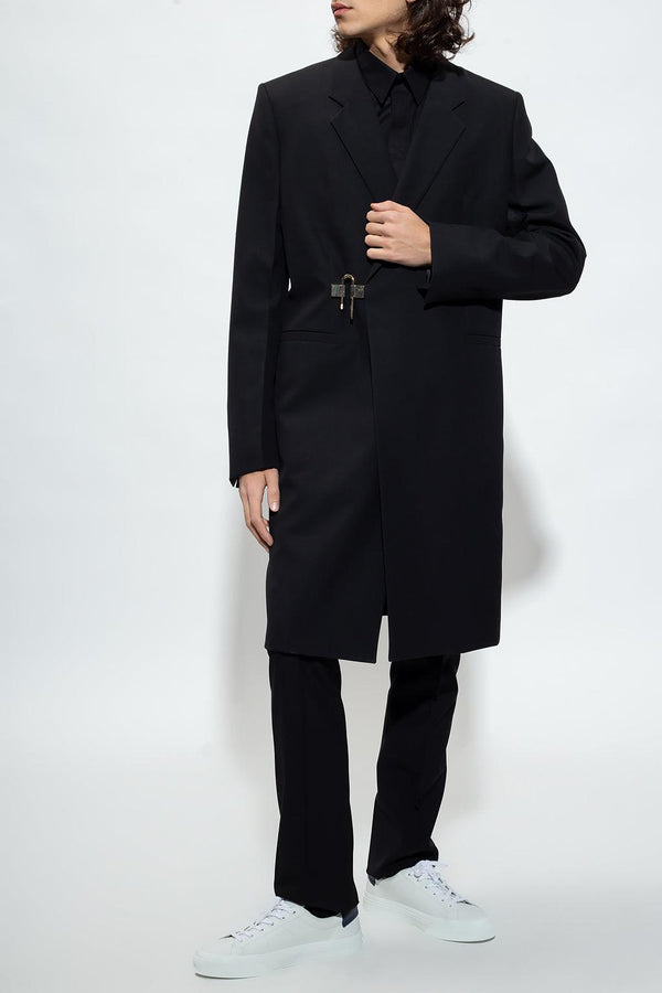 Givenchy Black Coat With Decorative Closure - Men - Piano Luigi