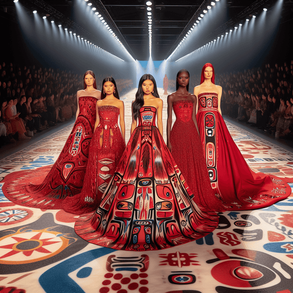The Power of Red: Vancouver Indigenous Fashion Week's Message Through Stunning Dresses - Piano Luigi
