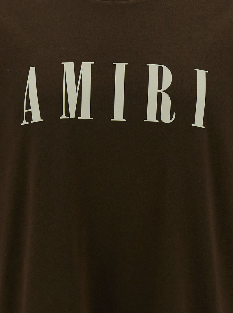 AMIRI Brown T-shirt With Contrasting Logo Print In Cotton Man - Men