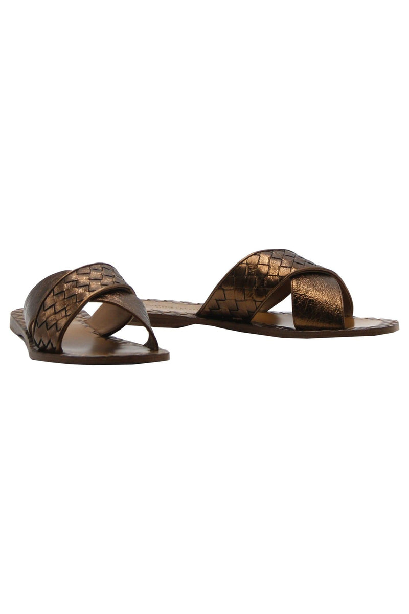 Bottega Veneta Leather Flat Sandals - Women - Piano Luigi