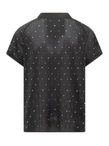 Givenchy College Oversized Baseball Sweater In Black Mesh With Studs - Men