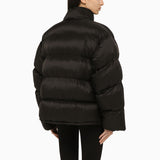 Balenciaga Black Nylon Down Jacket With Logo - Women