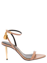 Pink Leather Sandals With Padlock Detail Tom Ford Woman - Women