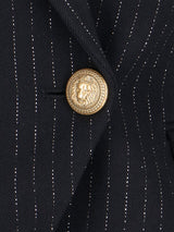 Balmain Black Lurex Striped Classic Jacket - Women