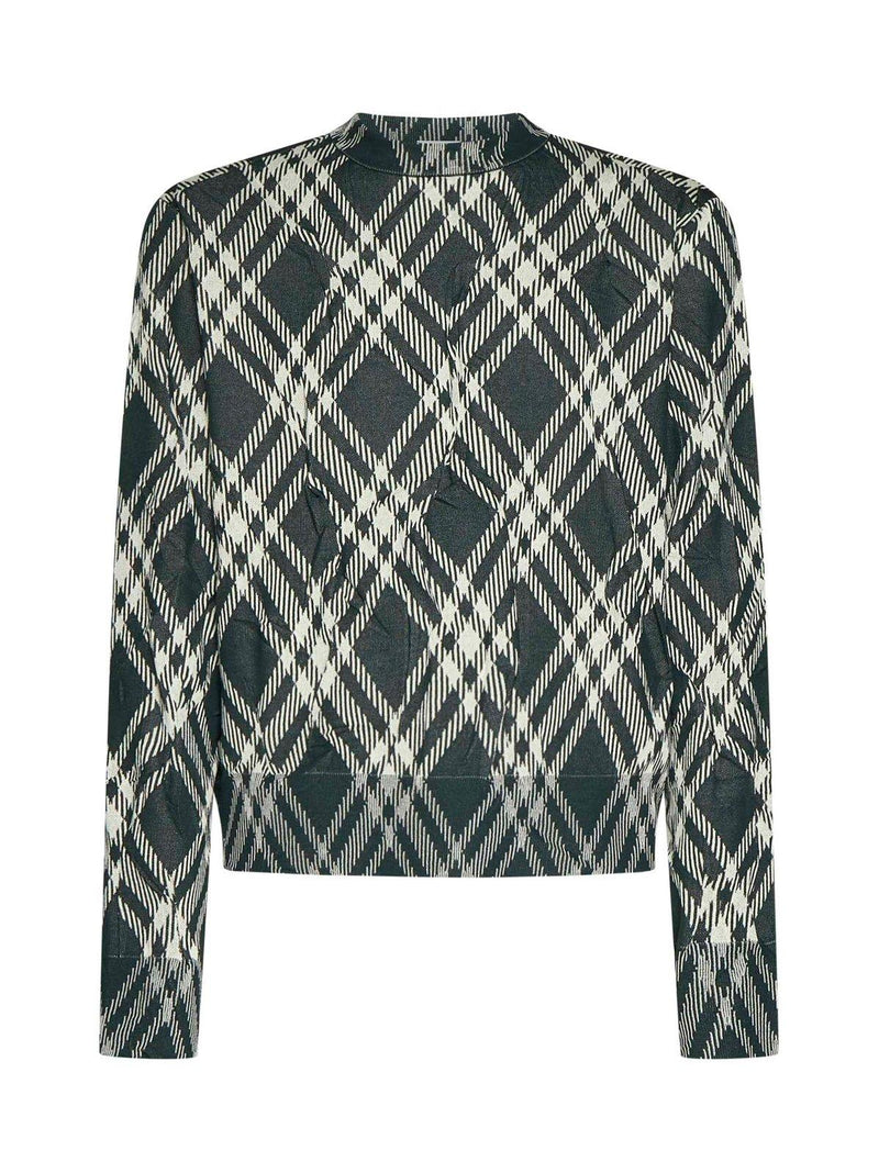 Burberry Plaid-check Crinkled-effect Crewneck Jumper - Men