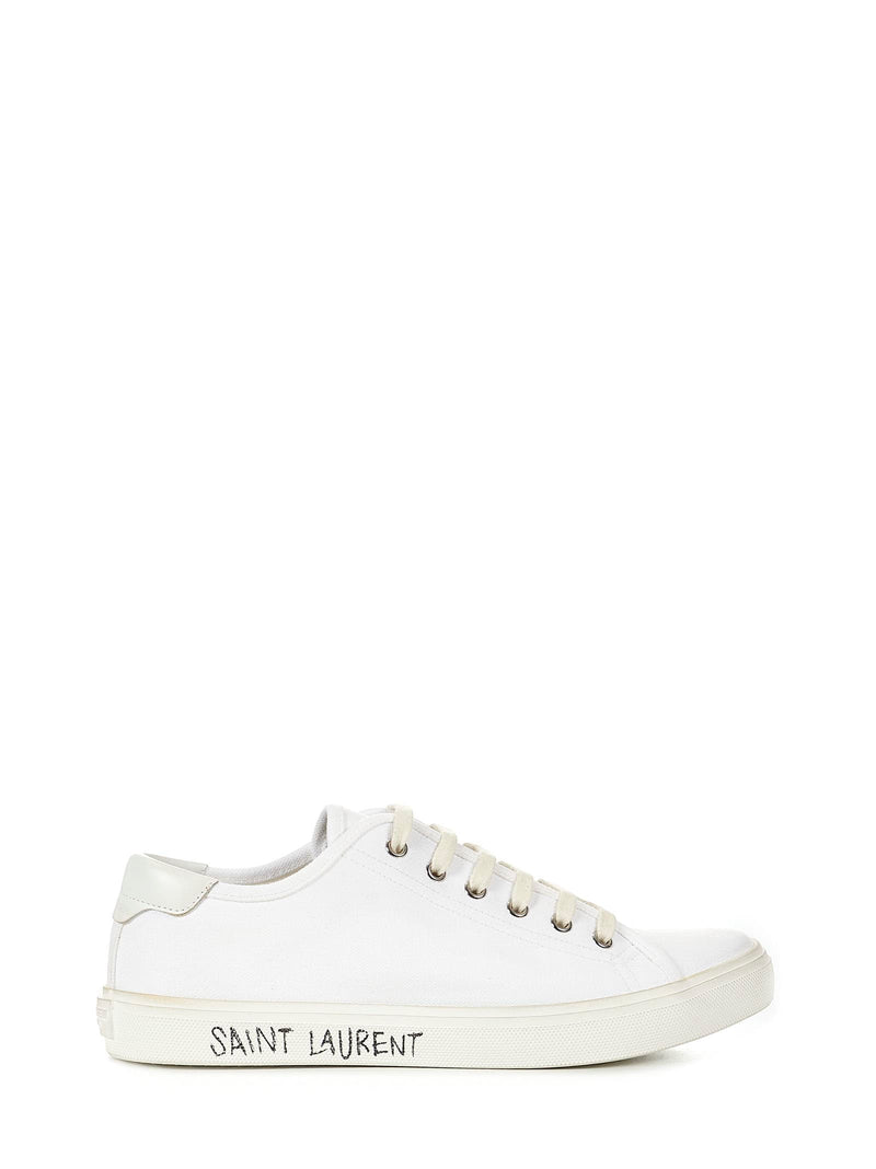 Saint Laurent White Canvas Malib Sneakers - Men