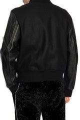 AMIRI Staggered Logo Button-up Varsity Jacket - Men