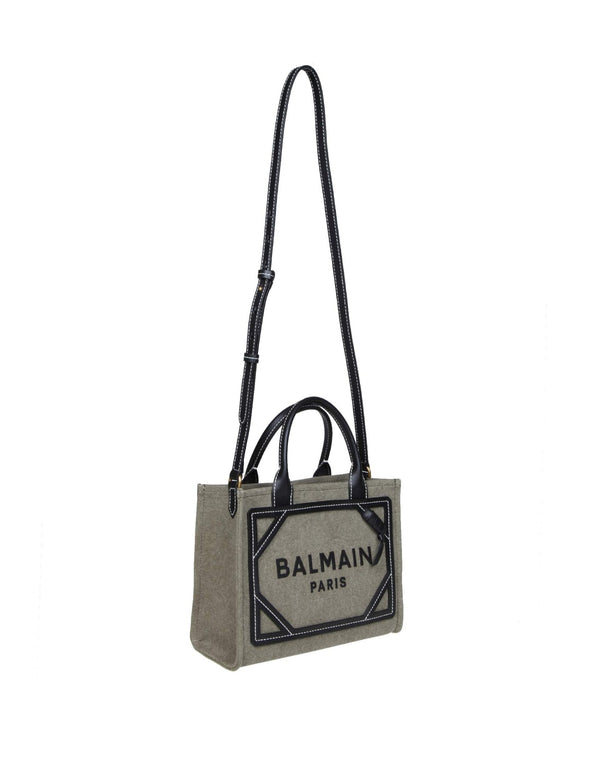 Balmain B-army Shopper Bag In Canvas With Logo - Women