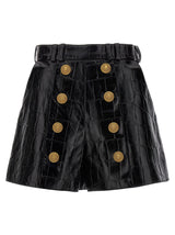 Balmain Croco Print Shorts - Women - Piano Luigi