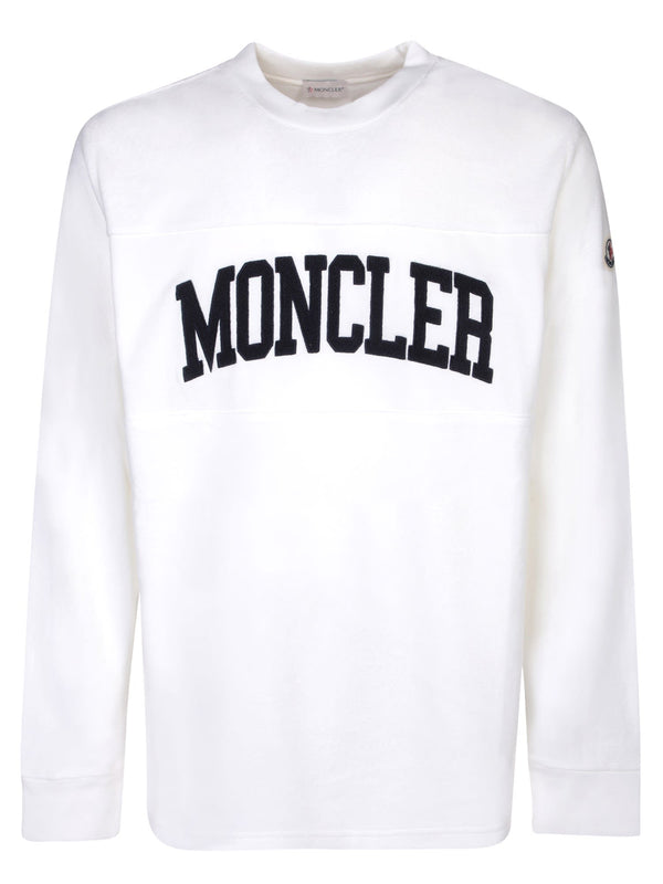 Moncler Logo University White Sweatshirt - Men