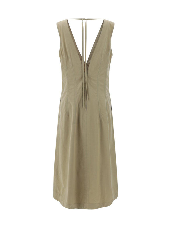 Bottega Veneta V-neck Sleeveless Midi Dress - Women