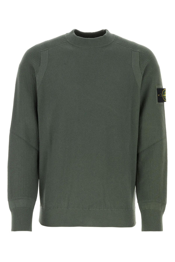 Stone Island Sage Green Cotton Sweater - Men