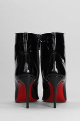 Christian Louboutin Sporty Kate Booty High Heels Ankle Boots In Black Patent Leather - Women - Piano Luigi