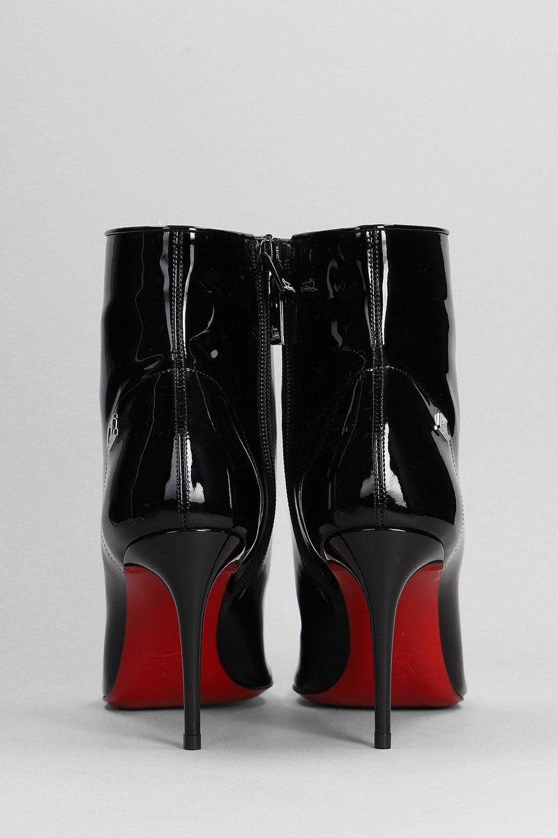 Christian Louboutin Sporty Kate Booty High Heels Ankle Boots In Black Patent Leather - Women - Piano Luigi