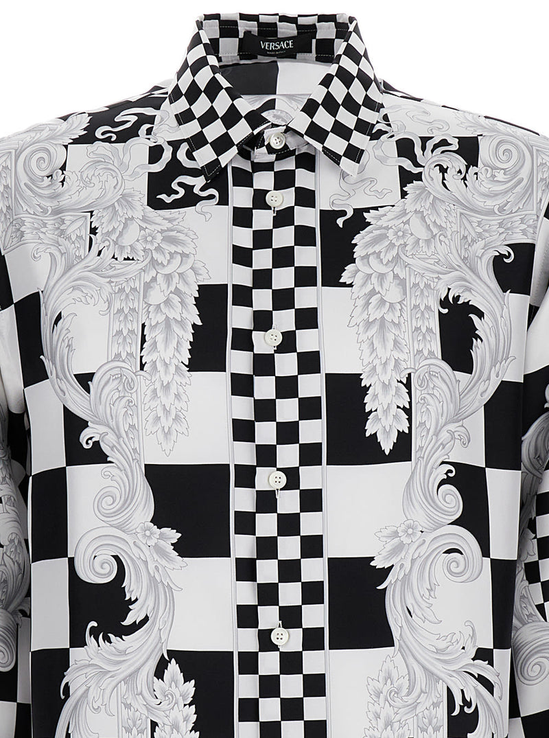 Versace Camicia Contrasto Print Ml - Men