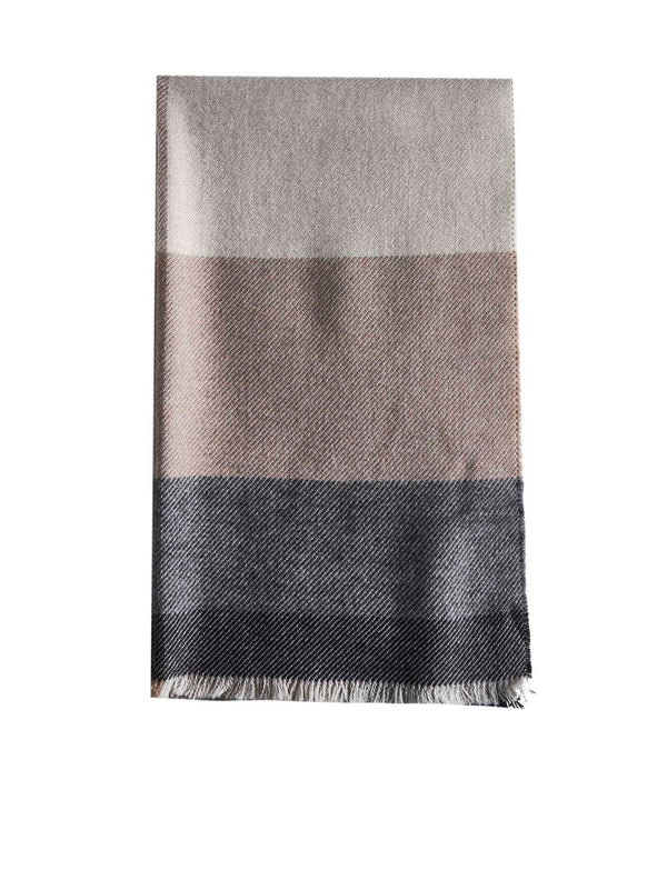 Brunello Cucinelli Wool And Cashmere Scarf With Check Motif - Men