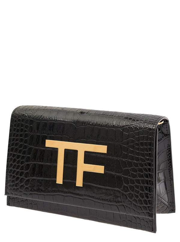 Tom Ford Shiny Stamped Croc Disco Bag - Women - Piano Luigi