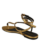 Tom Ford Ankle Strap Metallic Flat Sandals - Women