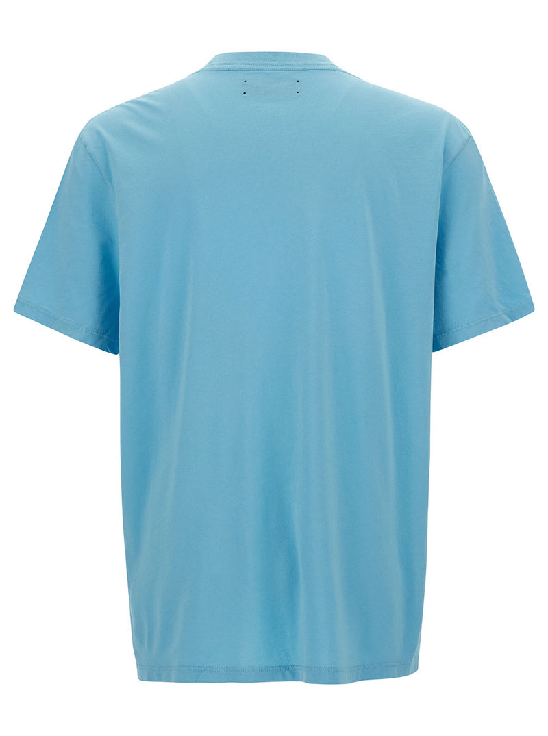 AMIRI Light Blue T-shirt With Dragon Logo Print In Cotton Man - Men