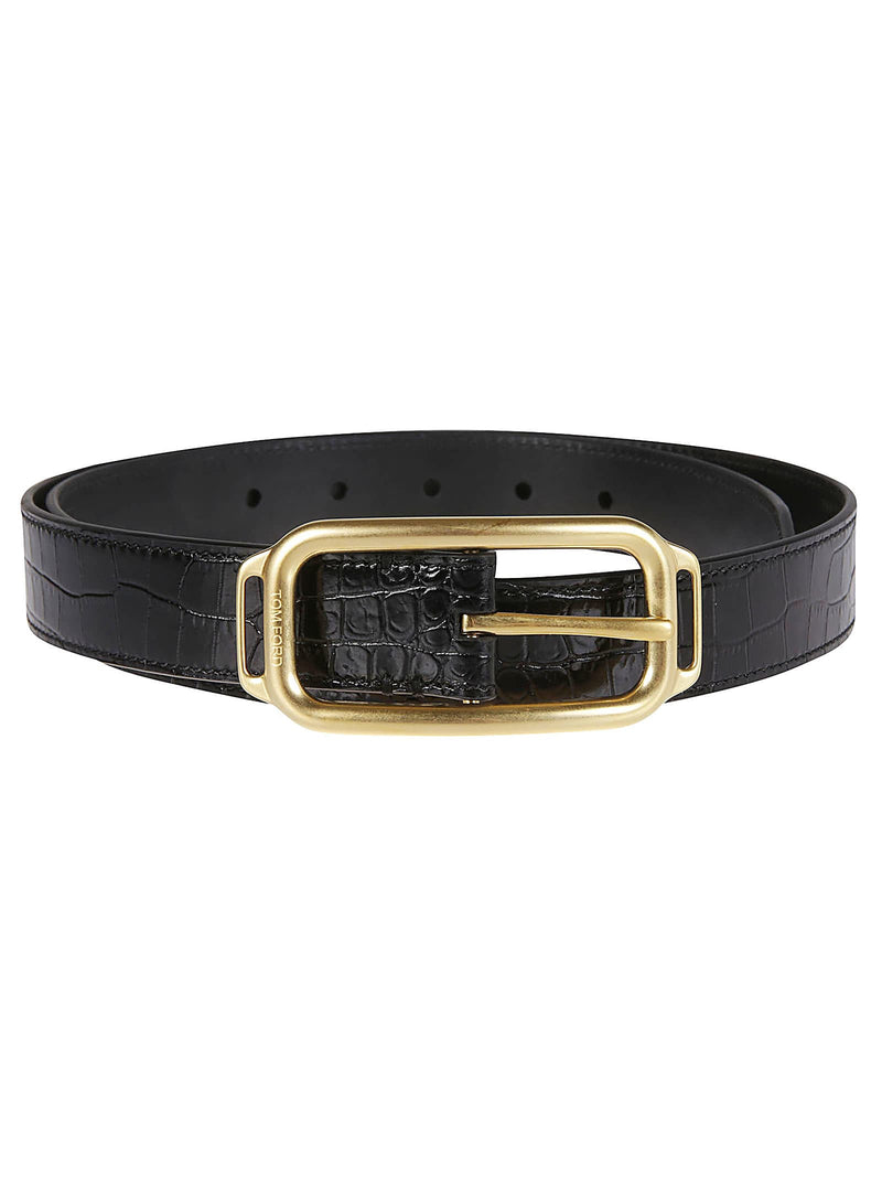 Tom Ford Printed Alligator Stadium Buckle Belt - Men