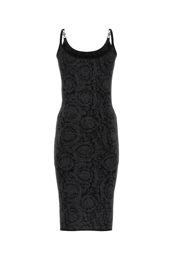 Versace Black Stretch Viscose Blend Dress - Women