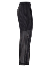 Brunello Cucinelli Sparkling Stripe Cotton Gauze Loose Trousers - Women