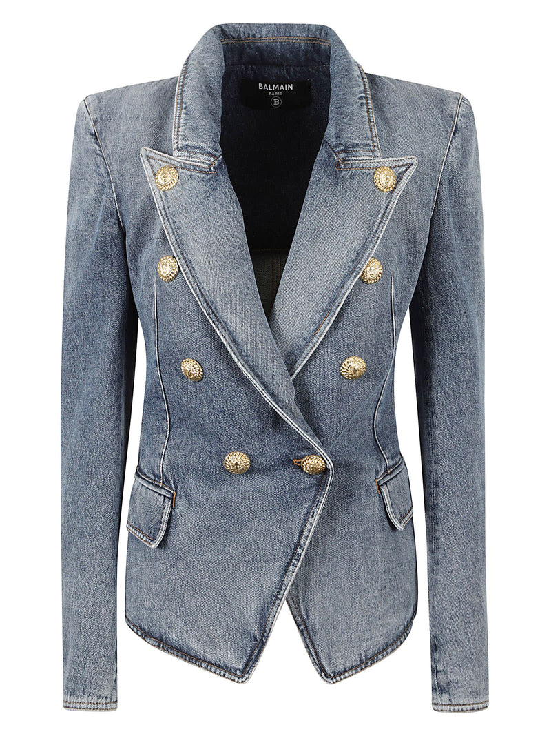 Balmain Double-breasted Denim Blazer - Women