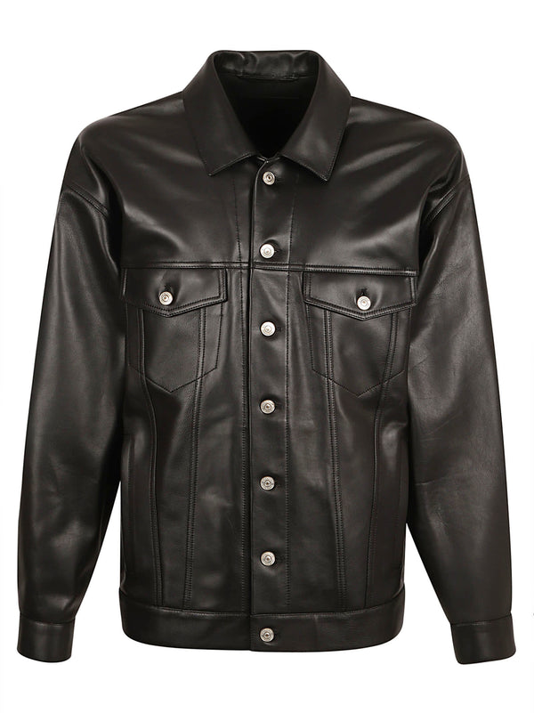 Balenciaga Buttoned Classic :leather Jacket - Men