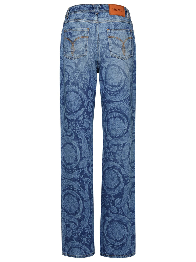 Versace barocco Blue Cotton Jeans - Women