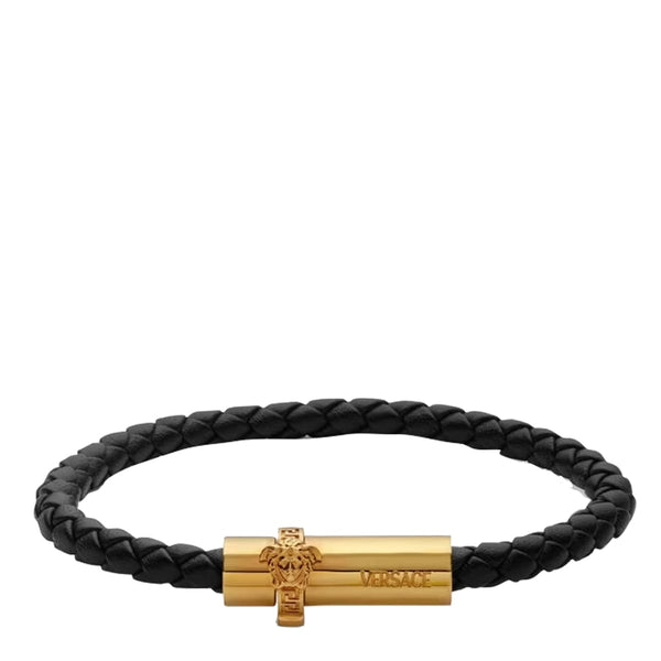 Versace Medusa Braided Leather Bracelet - Men