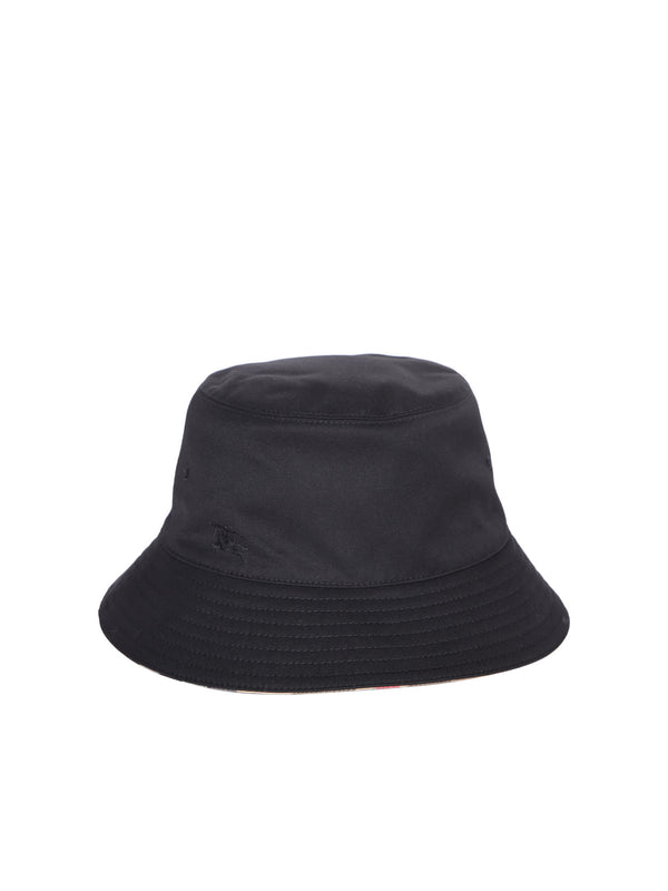 Burberry Check Motif Black Bucket Cap - Men