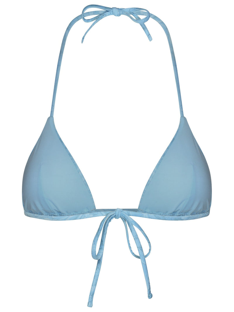 Versace barocco Light Blue Polyester Blend Bikini Top - Women