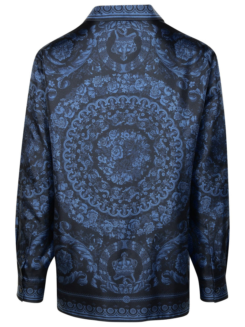 Versace barocco Blue Silk Shirt - Men