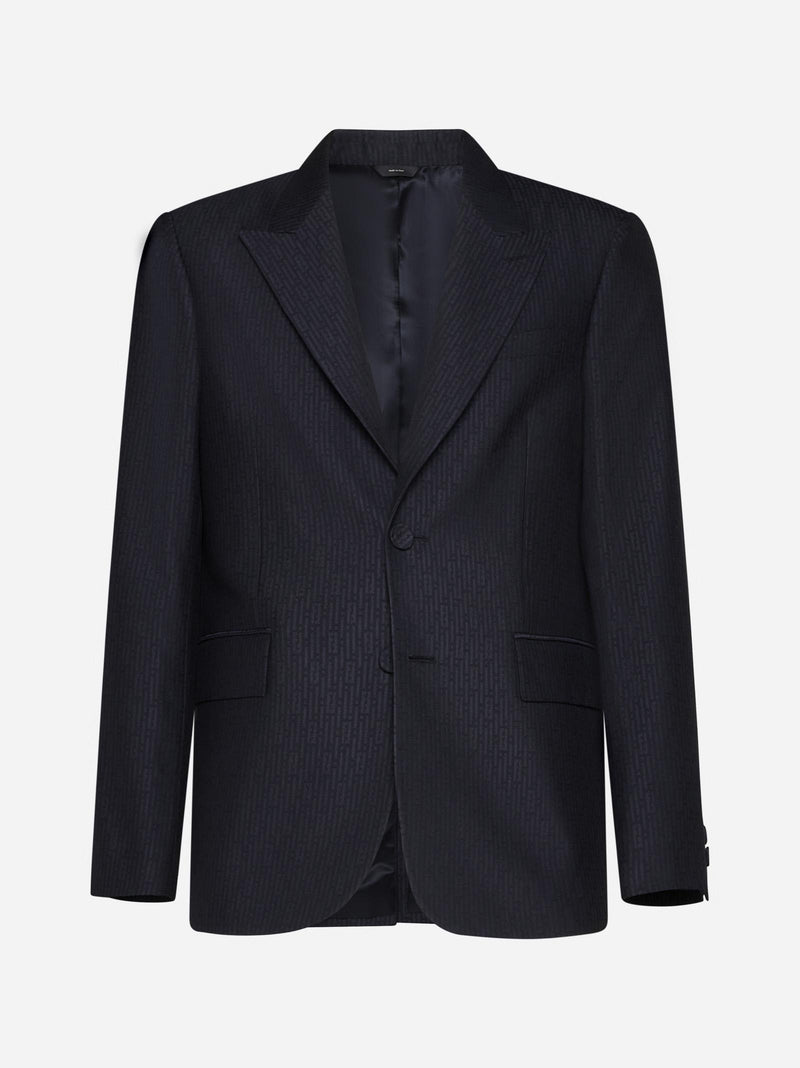 Fendi Ff Stripes Jacquard Wool Blazer - Men