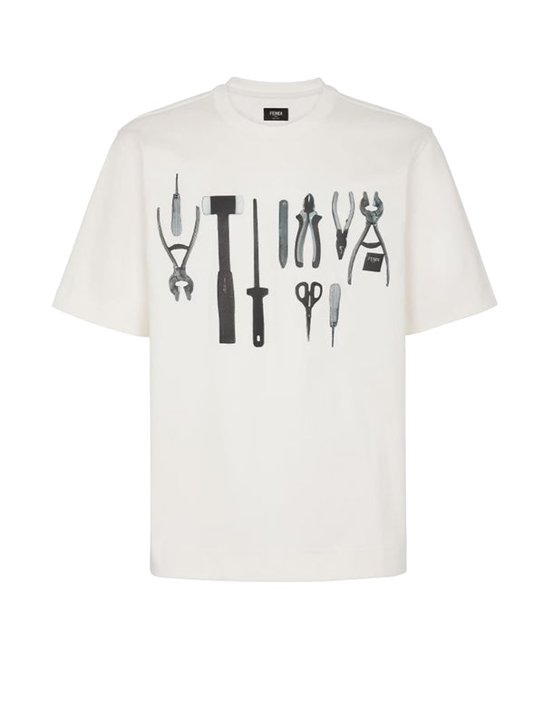 Fendi Beige Cotton T-shirt - Men