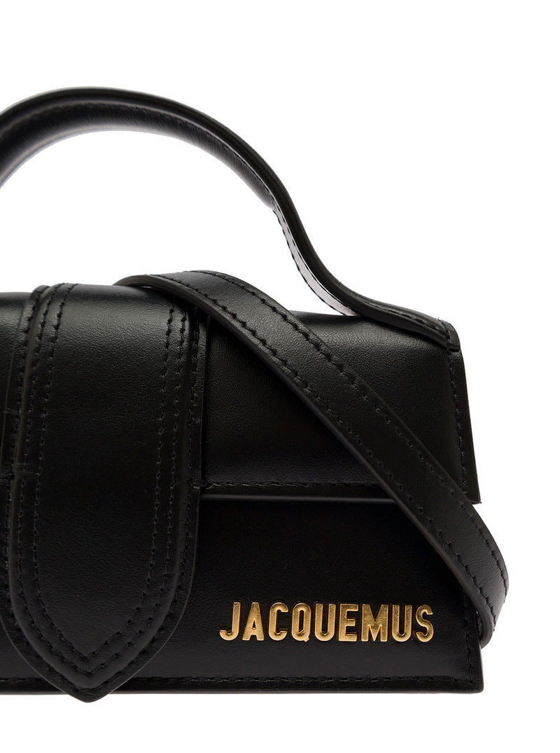 Jacquemus le Bambino Black Handbag With Removable Shoulder Strap In Leather And Cotton Woman - Women