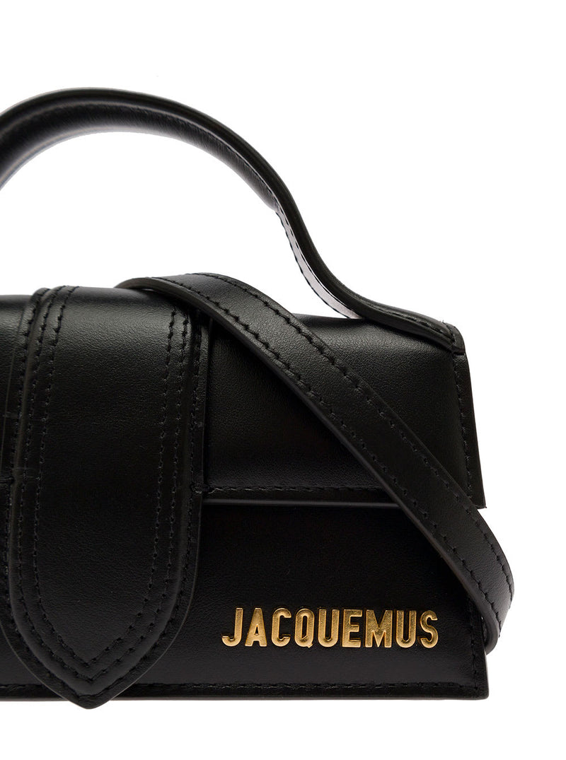 le Bambino Black Handbag With Removable Shoulder Strap In Leather And Cotton Woman Jacquemus - Women