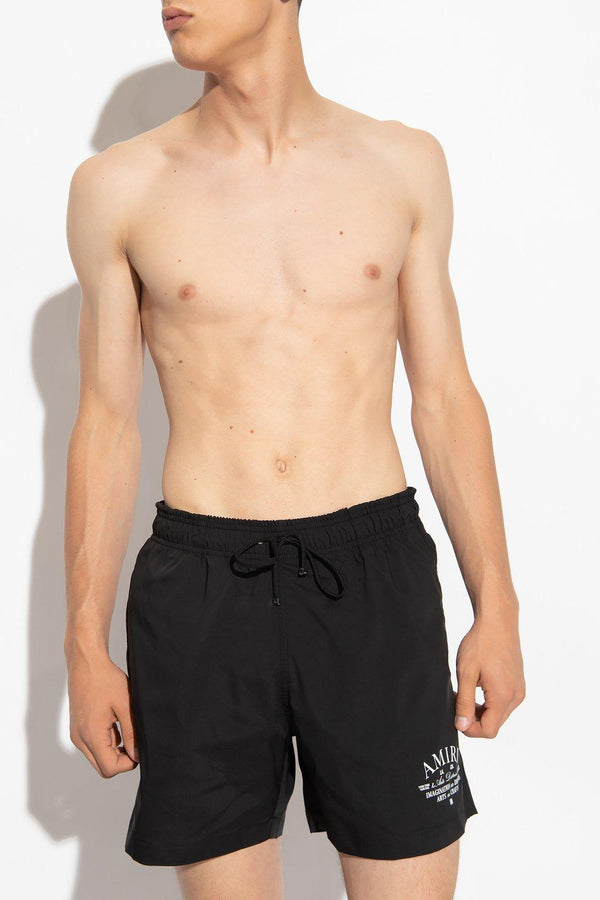 AMIRI Logo Printed Drawstring Swim Shorts - Men