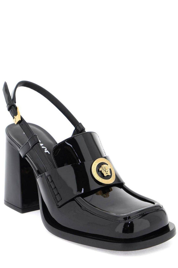 Versace Square Toe Slingback Pumps - Women