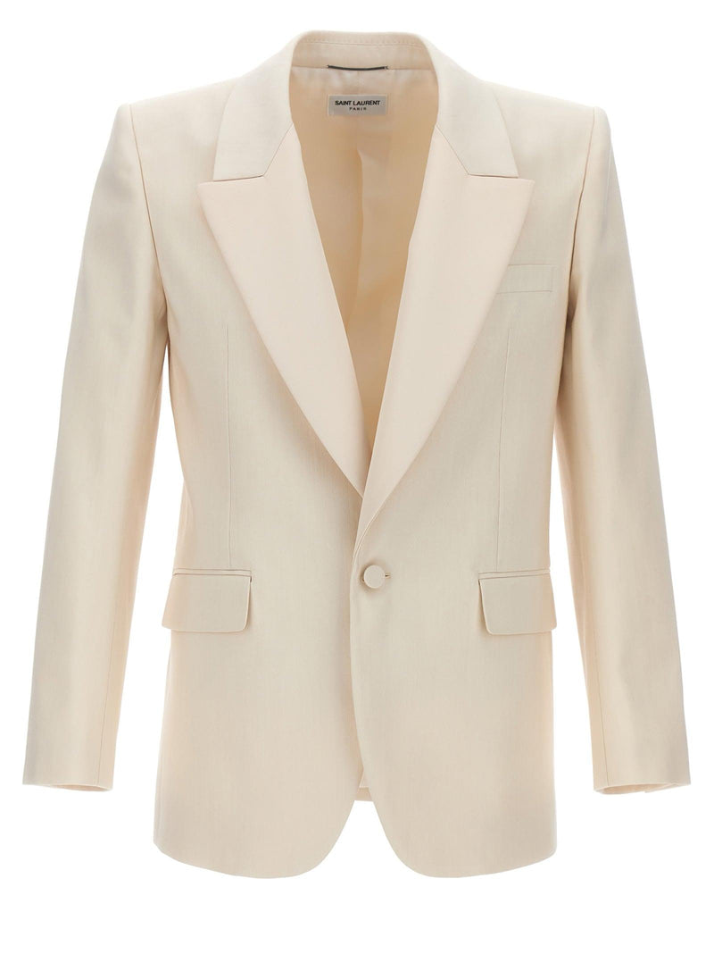 Saint Laurent Silk Single Breast Blazer Jacket - Men - Piano Luigi