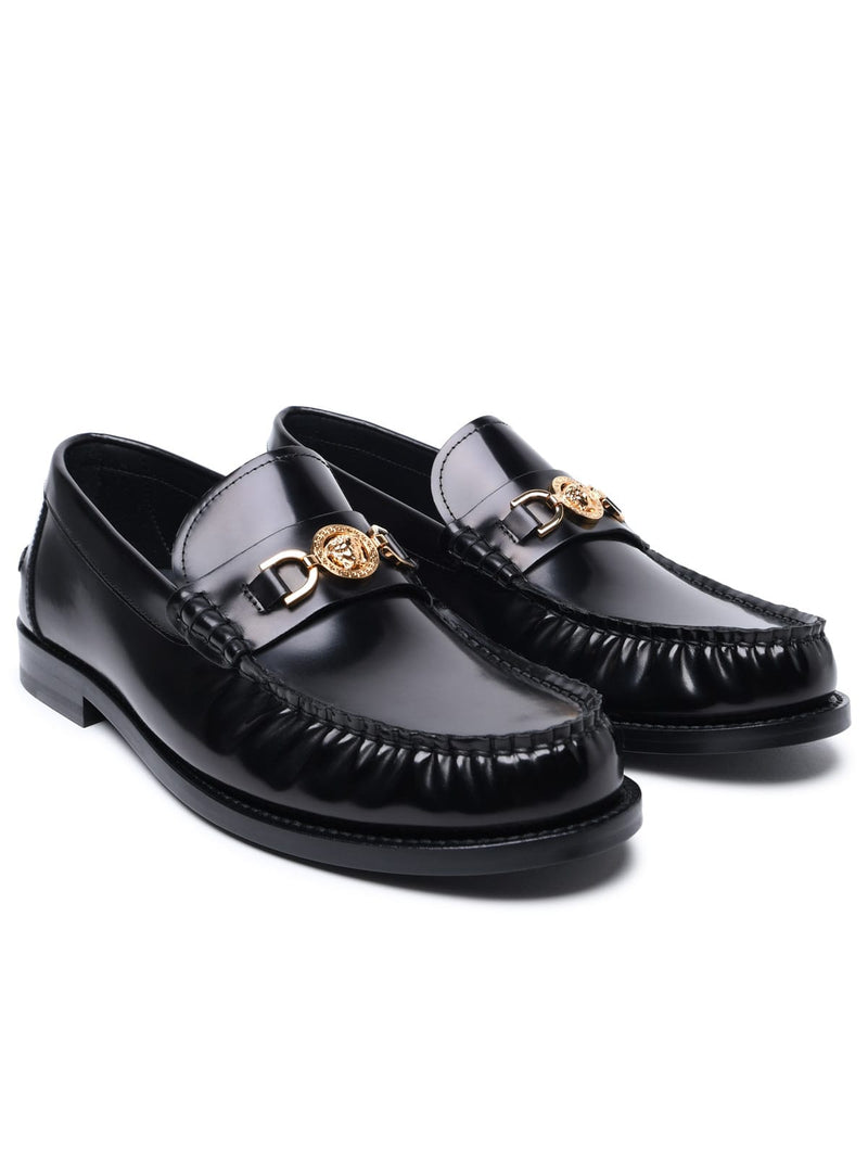 Versace Black Leather Loafers - Men