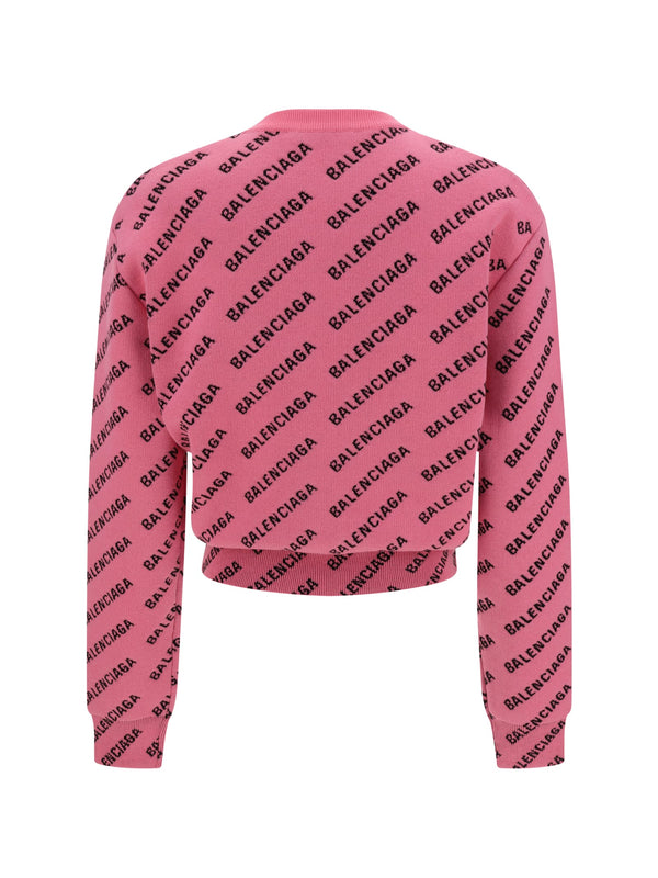 Balenciaga Mini Allover Logo Sweater - Women