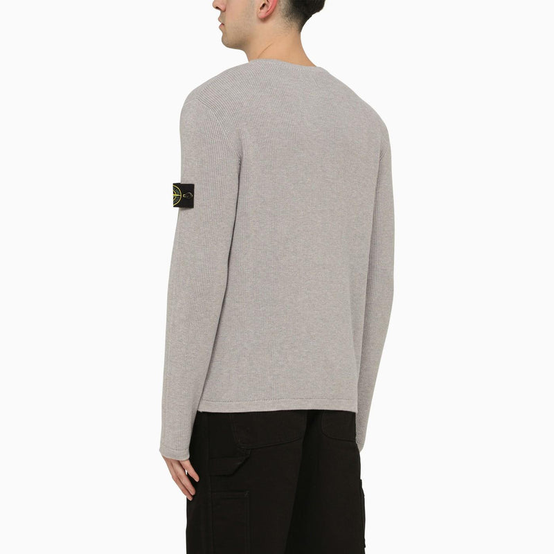 Stone Island Logo Patched Knit Plain Sweatshirt - Men