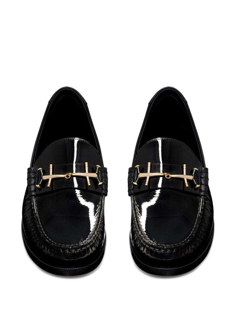 Saint Laurent Le Loafer Penny Slippers In Black Patent Leather Woman - Women