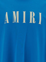 AMIRI Light Blue T-shirt With Contrasting Logo Print In Cotton Man - Men