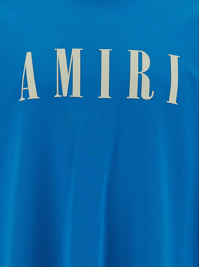 AMIRI Light Blue T-shirt With Contrasting Logo Print In Cotton Man - Men