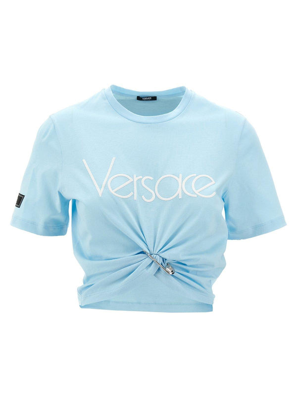 Versace Safety Pin Detailed Cropped T-shirt - Women